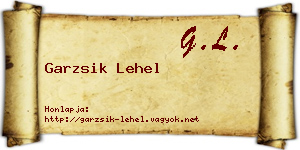 Garzsik Lehel névjegykártya